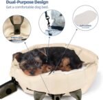 Sytopia Dog Purse Carriers for Small Dogs up to 10 Lbs, Waterproof Cat Puppy Carrier Soft-Sided Portable for Traveling with Adjustable Safety Leashs, Dog Travel Bag, Cream Beige - Image 8