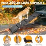 Dog Ramp for Car, 63"x17" Dog Ramps for Large Dogs with Anti-Slip Rug Surface, Folding Dog Ramp Up to 250LBS, Outdoor Dog Ramp for Trucks & SUV - Image 4