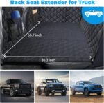 URPOWER XL Dog Back Seat Extender for Crew Cab Truck, Hard Bottom Dog Car Seat Cover Waterproof Dog Car Hammock Pet Backseat Bed, Pet Truck Accessories for F150 / RAM 1500/ Tundra Crew Cab - Image 4