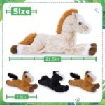 Muiteiur 4 Pcs Horse Stuffed Animal Set, 21inch Large Stuffed Mommy Horse with Babies Pony Toys, Brown Stuffed Horse Plush Pillow for Boys Girls - Image 3