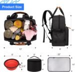 Modoker Dog Travel Bag, Airline Approved Backpack for Pet Accessories Organizer, Tote Weekend Bag with 2 Dog Food Storage Containers, 2 Collapsible Dog Bowls, 1 Pet Mat, Black - Image 5