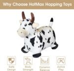 HotMax Bouncy Cow Hopping Toy, Inflatable Plush Bouncing Horse for Toddlers, Outdoor Ride on Bouncy Farm Animals, Birthday Gift for 18 Months 2 3 4 Year Old Boy or Girl - Image 3