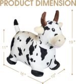 HotMax Bouncy Cow Hopping Toy, Inflatable Plush Bouncing Horse for Toddlers, Outdoor Ride on Bouncy Farm Animals, Birthday Gift for 18 Months 2 3 4 Year Old Boy or Girl - Image 5