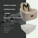 Dog Booster Car Seat, Comfy Pet Booster Car Seat Covering Ultra Soft Fabric and Filling Memory Foam,Safety Car Seat for Dogs with 3 Straps and Safety Belt Channel,Washable(Beige, Medium) - Image 3