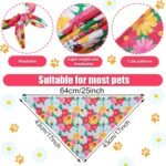 Weewooday 8 Pieces Dog Bandanas for Summer Flower Print Triangle Bibs Floral Puppy Scarf Kerchief Accessories for Dogs Cats Pets(L, Cute Flower Patterns) - Image 3
