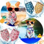 Weewooday 8 Pieces Dog Bandanas for Summer Flower Print Triangle Bibs Floral Puppy Scarf Kerchief Accessories for Dogs Cats Pets(L, Cute Flower Patterns) - Image 4