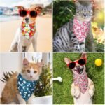 Weewooday 8 Pieces Dog Bandanas for Summer Flower Print Triangle Bibs Floral Puppy Scarf Kerchief Accessories for Dogs Cats Pets(L, Cute Flower Patterns) - Image 5