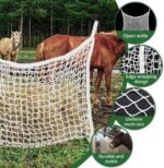 2PCS Horse Hay Feeder Net Slow Feed Bag ，Easy to Hang Hay Bag for Horses with Large Capacity Hay Nets for Horses Feeder Full Day Feeding(White) - Image 4