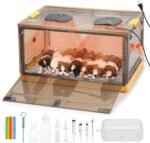 TURBRO 157 L Pet Incubator for Puppies and Kittens, Temperature and Humidity Control with Thermostat, Ventilation System, 2 LED Panels, 3 Fan Speeds, All Accessories Included - Image 3