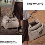 FUNNYFUZZY Dog Car Seat for Small Dogs, Waterproof Dog Car Bed with Storage Pocket, Safety Clip-On Dogs Leash, Detachable Portable Pet Carseat (Grey, 21.65 x 19.69 x 17.72 inches) - Image 9