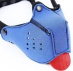 Neoprene Puppy Hood Mask Removable Mouth Cover Cosplay Dog Full Face Pup Hood Mask Novelty Dog Head Mask with Collar (Blue) - Image 6