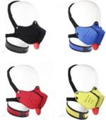 Neoprene Puppy Hood Mask Removable Mouth Cover Cosplay Dog Full Face Pup Hood Mask Novelty Dog Head Mask with Collar (Blue) - Image 8