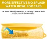 SLSON Spill Proof Dog Water Bowl for Cars,Collapsible No Splash Dog Travel Bowls Integrated Molding Portable Pet Bowl for Road Trip Truck,RV,SUV,Boat Accessories (Yellow) - Image 3