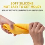 SLSON Spill Proof Dog Water Bowl for Cars,Collapsible No Splash Dog Travel Bowls Integrated Molding Portable Pet Bowl for Road Trip Truck,RV,SUV,Boat Accessories (Yellow) - Image 5