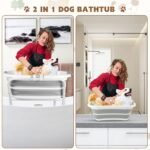 YUEPET Elevated Collapsible Dog Bathtub, Portable Dog Shower Tub with Safety Collar, Foldable Dog Washing Station for Bathing and Grooming for Puppies Medium Dogs Cats Pets - Image 5