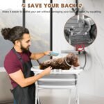 YUEPET Elevated Collapsible Dog Bathtub, Portable Dog Shower Tub with Safety Collar, Foldable Dog Washing Station for Bathing and Grooming for Puppies Medium Dogs Cats Pets - Image 6