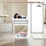 YUEPET Elevated Collapsible Dog Bathtub, Portable Dog Shower Tub with Safety Collar, Foldable Dog Washing Station for Bathing and Grooming for Puppies Medium Dogs Cats Pets - Image 7
