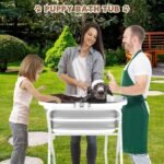 YUEPET Elevated Collapsible Dog Bathtub, Portable Dog Shower Tub with Safety Collar, Foldable Dog Washing Station for Bathing and Grooming for Puppies Medium Dogs Cats Pets - Image 8