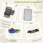 Dog Travel Bag,Weekend Pet Travel Bag Set for Dog and Cat,Airline Approved Tote Multi-Function Dog Bags for Traveling,2 Food Storage Containers, 2 Collapsible Bowls, 1 Feeding Mat,Gray - Image 5