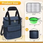 Dog Travel Bag, Weekend Dog Travel Accessories for Camping, Pet Travel Bags with 2 Collapsible Dog Bowls, 2 Travel Dog Food Container, 1 Waterproof Pet Feeding Mat - S, Tibetan Blue - Image 3