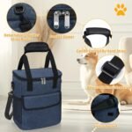 Dog Travel Bag, Weekend Dog Travel Accessories for Camping, Pet Travel Bags with 2 Collapsible Dog Bowls, 2 Travel Dog Food Container, 1 Waterproof Pet Feeding Mat - S, Tibetan Blue - Image 5