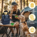 Dog Travel Bag, Weekend Dog Travel Accessories for Camping, Pet Travel Bags with 2 Collapsible Dog Bowls, 2 Travel Dog Food Container, 1 Waterproof Pet Feeding Mat - S, Tibetan Blue - Image 8