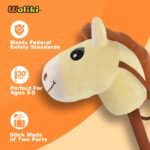 WALIKI Stick Horse Toy for Boys and Girls | Fun Cowboy & Cowgirl Pretend Play | Cool Toys for Kids Ages 3 4 5 6 | Birthday Gift for Active Toddlers (Vainilla) - Image 3