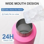 Insulated Dog Travel Water Bottle with Detachable Bowls, 3 in 1 Portable Dog Water Bottle Dispenser, Dog Accessories for Walking, Hiking, Camping, Outdoor (Hot Pink, 32 Oz) - Image 7