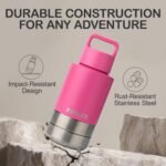 Insulated Dog Travel Water Bottle with Detachable Bowls, 3 in 1 Portable Dog Water Bottle Dispenser, Dog Accessories for Walking, Hiking, Camping, Outdoor (Hot Pink, 32 Oz) - Image 8