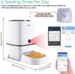 Automatic Pet Feeder with Camera, 6L App Control Smart Feeder Cat Dog Food Dispenser, 2-Way Audio, Voice Remind, Video Record, 6 Meals a Day for Medium Large Cats Dogs, Compatible with Alexa - Image 5