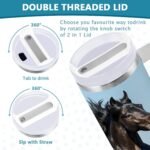 40 oz Tumbler with Handle Cool Horse Insulated Water Bottle with Straw Lid Vacuum Insulated Stainless Steel Travel Coffee Mug - Image 4