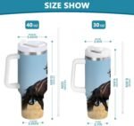 40 oz Tumbler with Handle Cool Horse Insulated Water Bottle with Straw Lid Vacuum Insulated Stainless Steel Travel Coffee Mug - Image 8