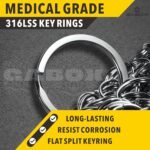 GABOX Medical-Grade 316L Stainless Steel Key Ring Ideal for Marine Enthusiast Pet Accessories Dog Tag Car DIY Handmade Craft - Image 3