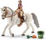 Schleich Horse Club Lipizzaner Mare Horse and Rider Figurine Playset - Realistic Rider and Horse with Feed Bucket, Saddle, and More, Playtime Fun for Boys and Girls, Gift for Kids Age 5+ - Image 3