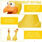 Hungdao 2 Pcs Rubber Chicken Squeaky Dog Toy 11 Inches Horse Toys Latex Reduce Separation Anxiety Screaming Chicken Toy for Small, Medium or Large Horse Pet (Yellow) - Image 5