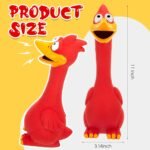 Hungdao 2 Pcs Horse Toys 11 Inches Latex Rubber Chicken Dog Toy Reduce Separation Anxiety Screaming Chicken Toy for Horse Pet(Red) - Image 3