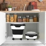 2 PCS Dog Food Storage Containers 15-20 Lbs Collapsible Dog Food Storage Container - with Measuring Cup &Scoop(Black+Black) - Image 4