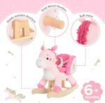 labebe - Baby Rocking Horse, Ride Unicorn, Kid Ride On Toy for 6 Month-3 Year Old, Infant (Boy Girl) Plush Animal Rocker, Toddler/Child Stuffed Ride Toy (Pink) - Image 7
