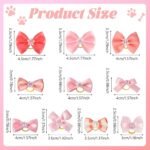 20PCS Dog Bows Cute Dog Hair Bows with Rubber Bands Pink Dog Hair Bows for Small Dogs Girl Handmade Puppy Bows with Rhinestone Pearls Girl Dog Accessories for Pet Hair Grooming - Image 3