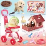 Dog Toys for Kids Girls with Puppy Stroller,DIY Dog House,Interactive Stuffed Dog and 11 Pcs Toy Dog Accessories,Puppy Pet Care Pretend Play Set for 3 4 5 6 7 Year Old Toddler Girls Gifts - Image 4