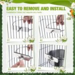 Sabary 6 Pieces Stainless Steel Pet Feeder Water Bowl 10 oz Bird Parrot Feeders Water Cage Bowls with Holder Bird Feeding Dish Cups for Bird Parrot Cockatiel Small Animal - Image 5