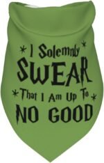 I Solemnly Swear I Am Up to No Good Dog Bandana,Adjustable Bandana,Reversible,Pet Accessories for Dog Lover (Green-1) - Image 4