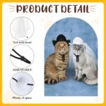 Geyoga 2 Pcs Pet Cowboy Hat Pet Bride and Groom Cowboy Costume with Veil Cat Hat Costumes Cosplay Accessories for Dogs Cat Pet Decoration Daily Wearing(Medium) - Image 4