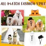 Geyoga 2 Pcs Pet Cowboy Hat Pet Bride and Groom Cowboy Costume with Veil Cat Hat Costumes Cosplay Accessories for Dogs Cat Pet Decoration Daily Wearing(Medium) - Image 6