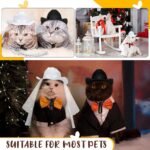 Geyoga 2 Pcs Pet Cowboy Hat Pet Bride and Groom Cowboy Costume with Veil Cat Hat Costumes Cosplay Accessories for Dogs Cat Pet Decoration Daily Wearing(Medium) - Image 7