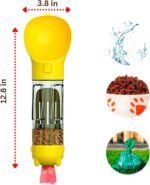 Dog Water Bottle Portable – Leak Proof and Lightweight Water Bottle for Dogs– Travel Water Bottle with Bowl–Dog Walking Accessories,Water Dispenser with Food Container & Poop Bag, YELLOW - Image 6