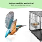 2Pcs Small Bird Bowls for Cage Stainless Steel, Parakeet Feeding Dish Cups with Clamp Holder, Hanging Hamster Foraging Food & Water Bowl for Parrot Cockatiel Budgies Bunny Hedgehog (2 Packs, S) - Image 7