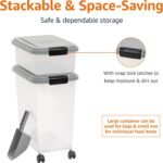 Amazon Basics 3-Piece Airtight Dog Food Storage Container Combo with Scoop, 33 QT + 12 QT - Image 4