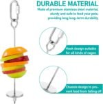 Bird Skewer, Bird Food Holder Bird Cage Food Holder Hanging Food Bird Skewer Stainless Steel Parrot Hanging Vegetable Fruit Feeder Parrot Foraging Toy for Parrots Cockatoo Cockatiel(23 cm) - Image 6