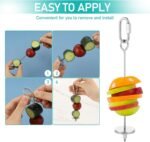 Bird Skewer, Bird Food Holder Bird Cage Food Holder Hanging Food Bird Skewer Stainless Steel Parrot Hanging Vegetable Fruit Feeder Parrot Foraging Toy for Parrots Cockatoo Cockatiel(23 cm) - Image 7